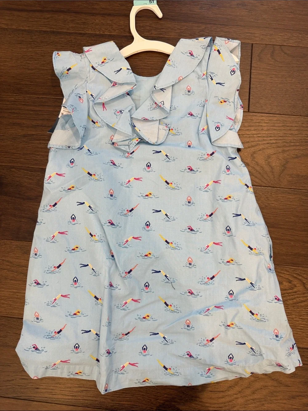 Genuine Kids by OshKosh B'gosh Blue Swimmer Print Dress Size 5T NWT - C8-037